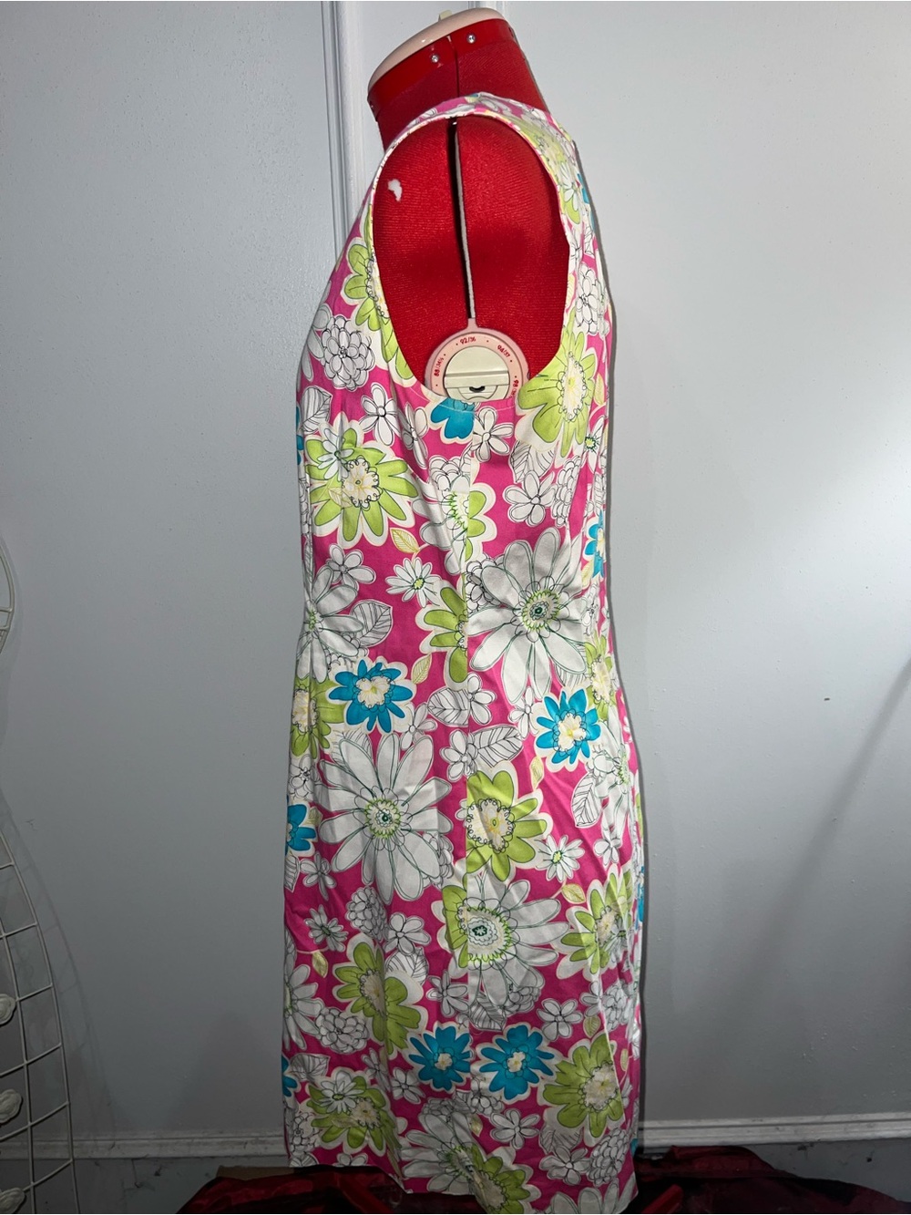 Chadwicks Pink Floral Sleeveless Shift Dress size 12 - Picture 3 of 7